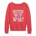 thumbnail image 1 of Instant Message - Witch Way To The Wine - Women's Lightweight French Terry Pullover, 1 of 6