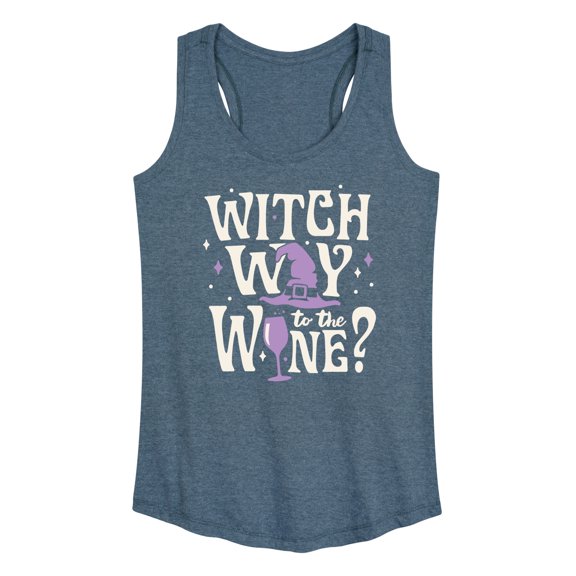 Instant Message - Witch Way To The Wine - Women's Racerback Tank Top