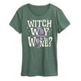 thumbnail image 1 of Instant Message - Witch Way To The Wine - Women's Short Sleeve Graphic T-Shirt, 1 of 7