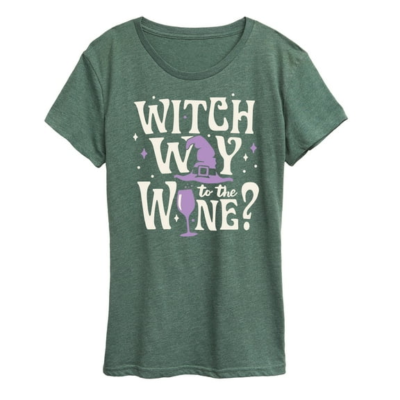 Instant Message - Witch Way To The Wine - Women's Short Sleeve Graphic T-Shirt