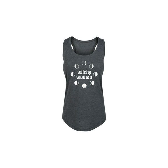 Instant Message - Witchy Woman Moon Phases - Ladies Racerback Graphic Tank