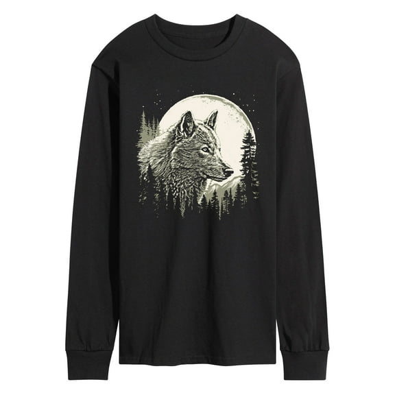 Instant Message - Wolf Moon - Men's Long Sleeve Graphic T-Shirt