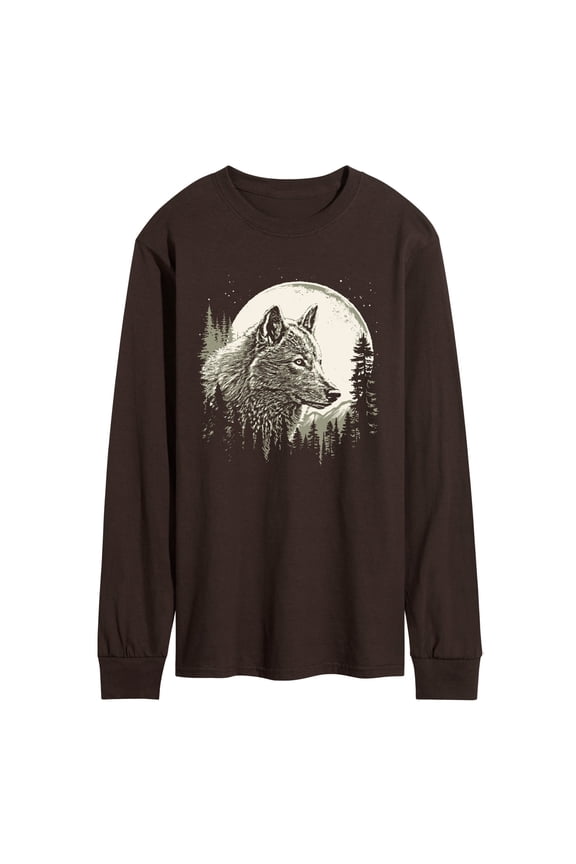 - Wolf Moon Long Sleeve Graphic T-Shirt