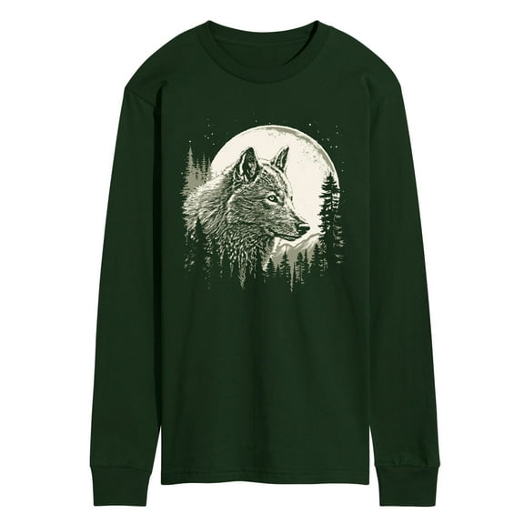 Instant Message - Wolf Moon - Men's Long Sleeve Graphic T-Shirt