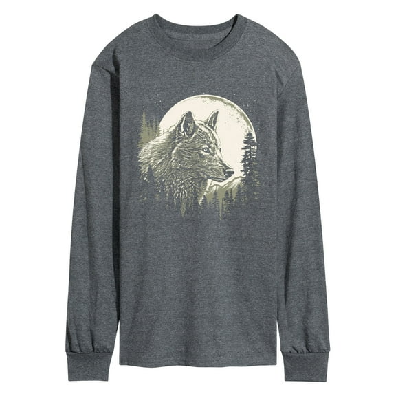Instant Message - Wolf Moon - Men's Long Sleeve Graphic T-Shirt