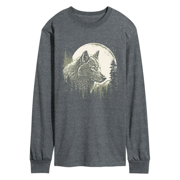 Instant Message - Wolf Moon - Men's Long Sleeve Graphic T-Shirt
