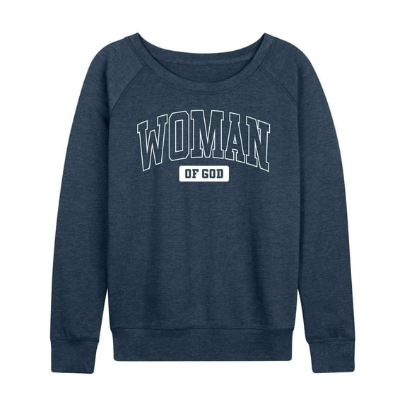 Instant Message - Woman Of God Collegiate - Women's Lightweight French Terry Long Sleeve Shirt