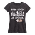 thumbnail image 1 of Instant Message - Women Belong In All Places - Women's and Women's Plus Size Short Sleeve Graphic T-Shirt, 1 of 5