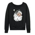 thumbnail image 1 of Instant Message: Women's Leopard Print Christmas Graphic French Terry Long Sleeve Shirts, 1 of 6
