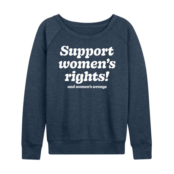 Instant Message - Womens Rights And Wrongs - Women's Lightweight French Terry Long Sleeve Shirt