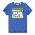 thumbnail image 1 of Instant Message - World's Best Cousin - Youth Short Sleeve Tee, 1 of 5