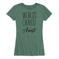 thumbnail image 1 of Instant Message - World's Okayest Aunt - Women's Short Sleeve Graphic T-Shirt, 1 of 6