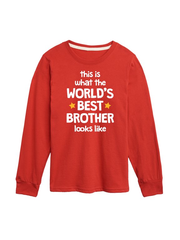 - Worlds Best Brother Boys' Long Sleeve Graphic T-Shirt