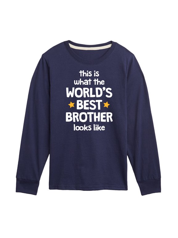 - Worlds Best Brother Boys' Long Sleeve Graphic T-Shirt