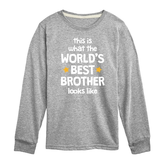 Instant Message - Worlds Best Brother - Toddler & Youth Long Sleeve Graphic T-Shirt