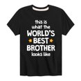 thumbnail image 1 of Instant Message - Worlds Best Brother - Toddler & Youth Short Sleeve Graphic T-Shirt, 1 of 6