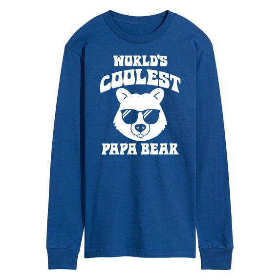 Instant Message - Worlds Coolest Papa Bear - Men's Long Sleeve T-Shirt