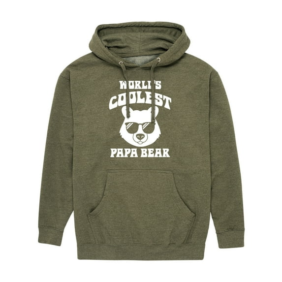 Instant Message - Worlds Coolest Papa Bear - Men's Pullover Hooded Fleece Sweatshirt