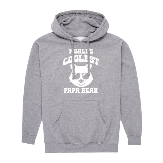 Instant Message - Worlds Coolest Papa Bear - Men's Pullover Hooded Fleece Sweatshirt