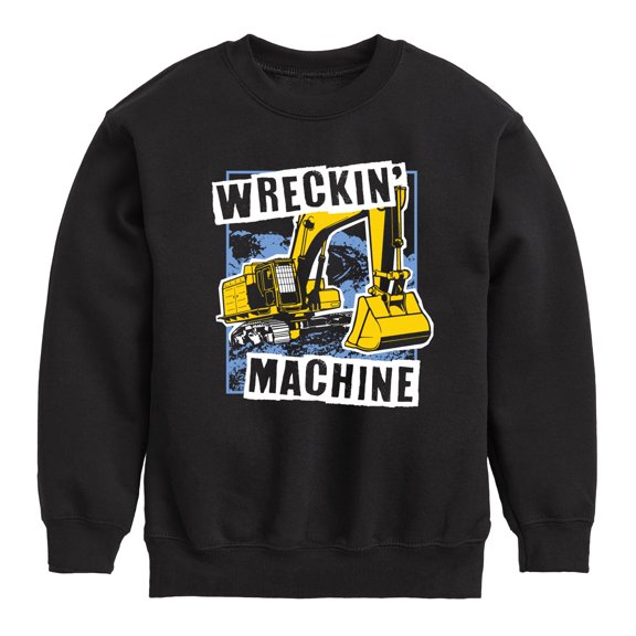 Instant Message - Wreckin Machine Excavator - Toddler & Youth Crewneck Fleece Sweatshirt