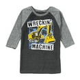 thumbnail image 1 of Instant Message - Wreckin Machine Excavator - Toddler & Youth Raglan Graphic T-Shirt, 1 of 7