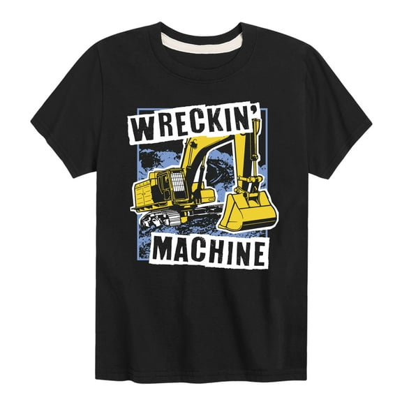 Instant Message - Wreckin Machine Excavator - Toddler & Youth Short Sleeve Graphic T-Shirt