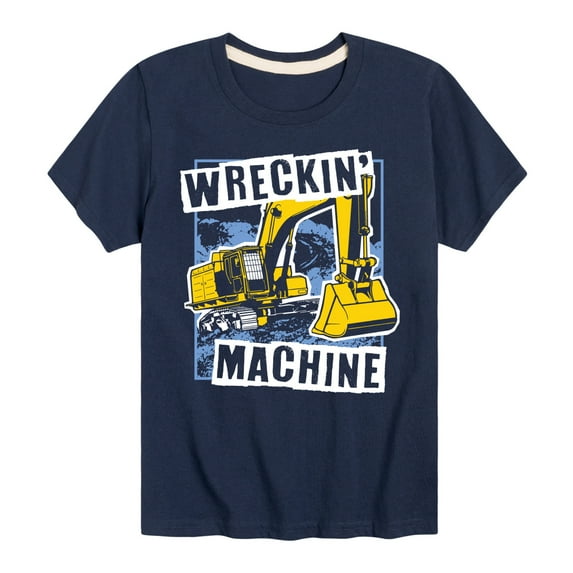 Instant Message - Wreckin Machine Excavator - Toddler & Youth Short Sleeve Graphic T-Shirt
