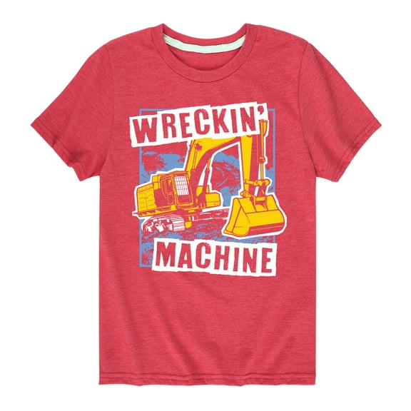 Instant Message - Wreckin Machine Excavator - Toddler & Youth Short Sleeve Graphic T-Shirt