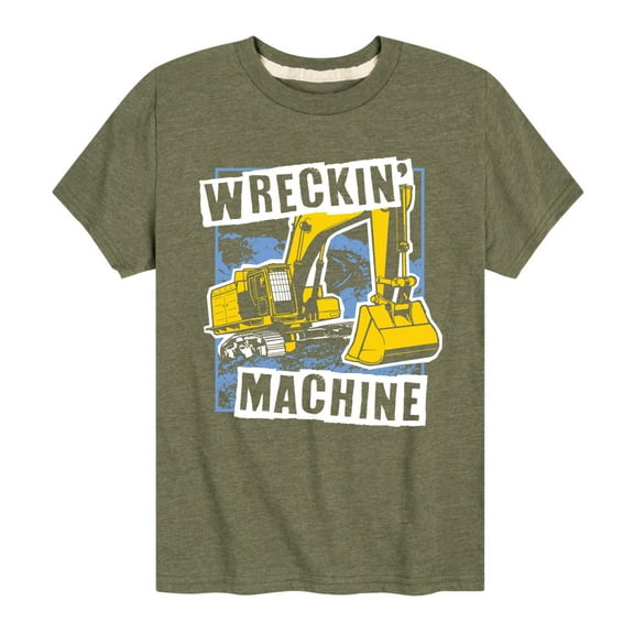 Instant Message - Wreckin Machine Excavator - Toddler & Youth Short Sleeve Graphic T-Shirt
