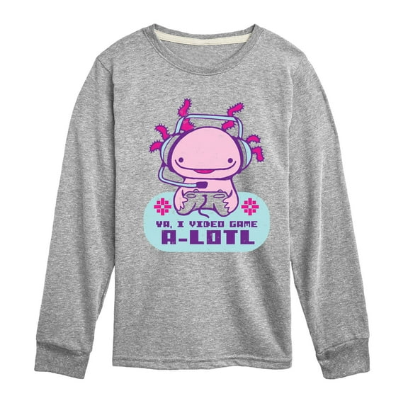 Instant Message - Ya, I Video Game A-Lotl - Toddler & Youth Long Sleeve Graphic T-Shirt
