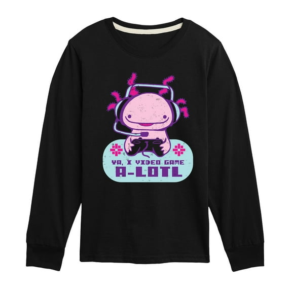 Instant Message - Ya, I Video Game A-Lotl - Toddler & Youth Long Sleeve Graphic T-Shirt