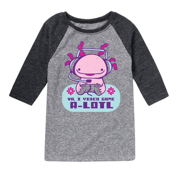 Instant Message - Ya, I Video Game A-Lotl - Toddler & Youth Raglan Graphic T-Shirt