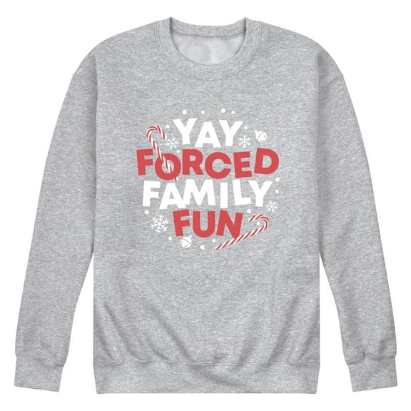 Instant Message - Yay Forced Family Fun - Men's Long Sleeve Crew Fleece Sweatshirt