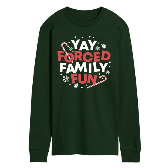 Instant Message - Yay Forced Family Fun - Men's Long Sleeve Graphic T-Shirt
