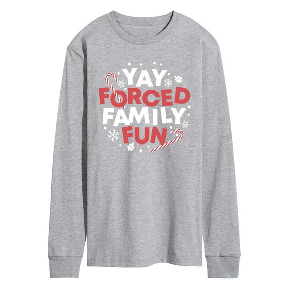 Instant Message - Yay Forced Family Fun - Men's Long Sleeve Graphic T-Shirt