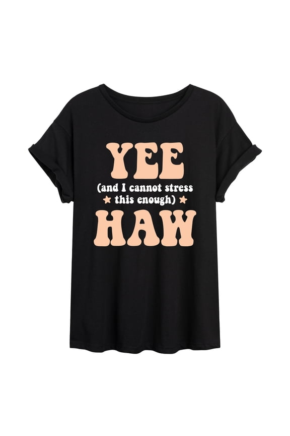 - Yee Cannot Stress This Enough Haw Oversized Graphic T-Shirt