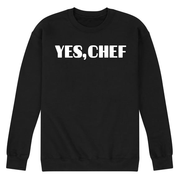 Instant Message - Yes Chef Diner Font - Men's Crew Neck Fleece Pullover