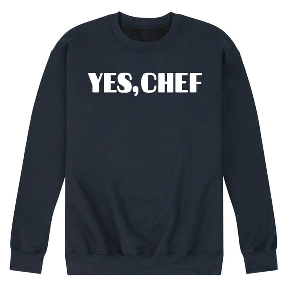 Instant Message - Yes Chef Diner Font - Men's Crew Neck Fleece Pullover