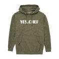 thumbnail image 1 of Instant Message - Yes Chef Diner Font - Men's Pullover Hooded Fleece Sweatshirt, 1 of 7