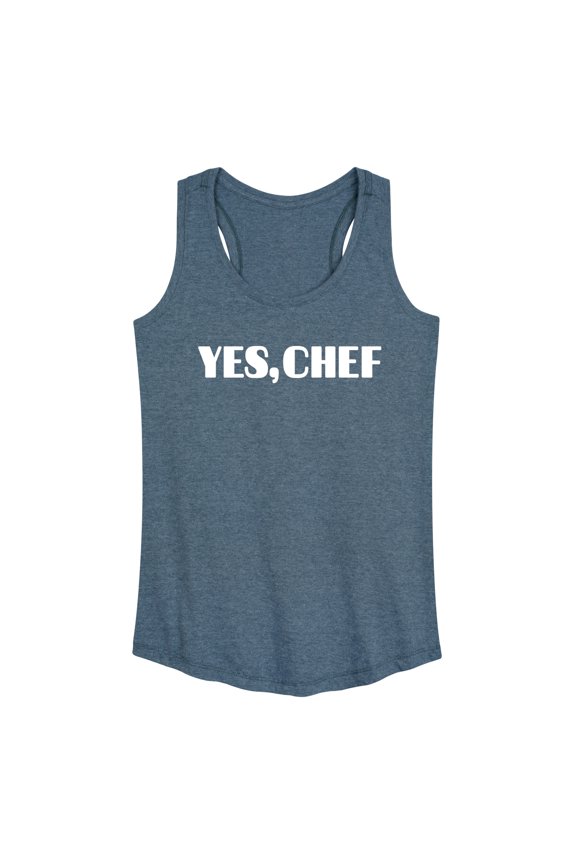 - Yes Chef Diner Font - Women's Racerback Tank Top
