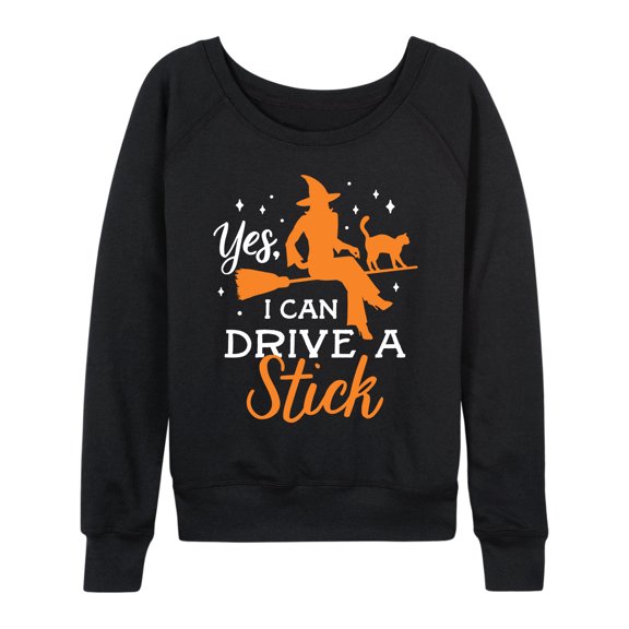 Instant Message - Yes I Can Drive A Stick - Ladies Lightweight French Terry Long Sleeve Shirt