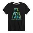 thumbnail image 1 of Instant Message - Yes We're Twins - Toddler And Youth Short Sleeve Graphic T-Shirt, 1 of 6