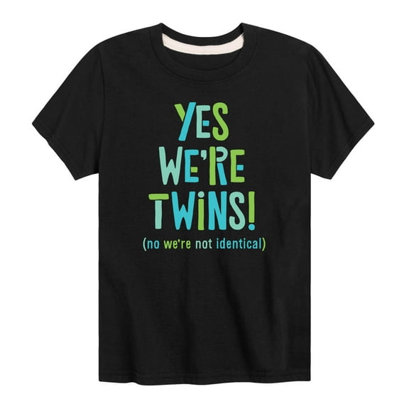 Instant Message - Yes We're Twins - Toddler And Youth Short Sleeve Graphic T-Shirt