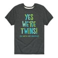 thumbnail image 1 of Instant Message - Yes We're Twins - Youth Short Sleeve Tee, 1 of 6