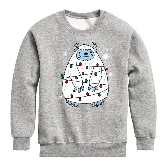 Instant Message - Yeti Lights Christmas - Toddler & Youth Crewneck Fleece Sweatshirt