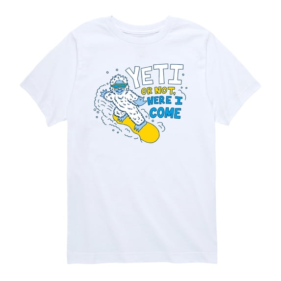 Instant Message - Yeti or Not, Here I Come - Toddler Boys Short Sleeve Graphic T-Shirt