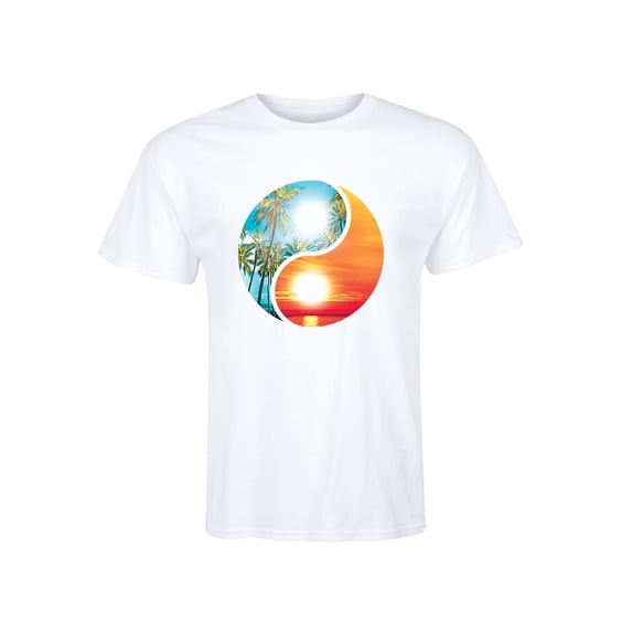 Instant Message - Yin Yang Beach - Men's Short Sleeve Graphic T-Shirt