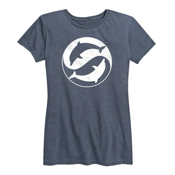 Instant Message - Yin Yang Dolphins - Women's Short Sleeve Graphic T-Shirt
