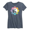 thumbnail image 1 of Instant Message - Yin Yang Rainbow Lotus Petals - Spiritual - Women's Short Sleeve Graphic T-Shirt, 1 of 5