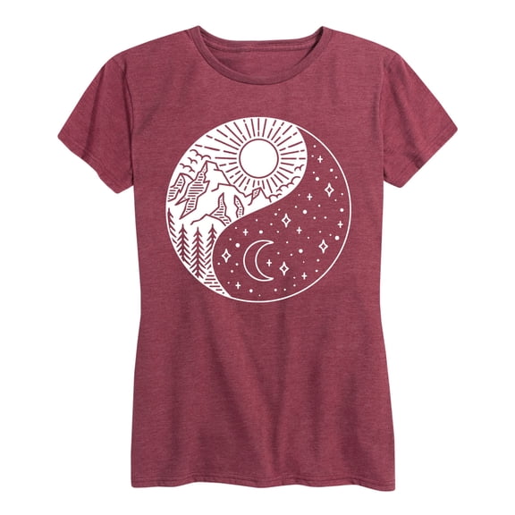 Instant Message - Yin Yang Sun Moon - Women's Short Sleeve Graphic T-shirt